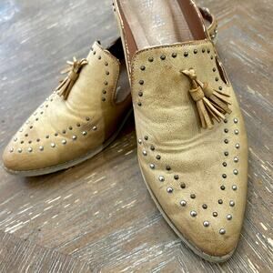 Mi.iM Adline Leather Studded Kiltie Loafer Slip-On Mules Flats Women 10